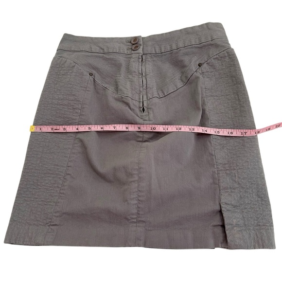 Anthropologie Leifsdottir Alicante Denim Gray Quilted Mini Skirt Size 8 - Picture 11 of 14